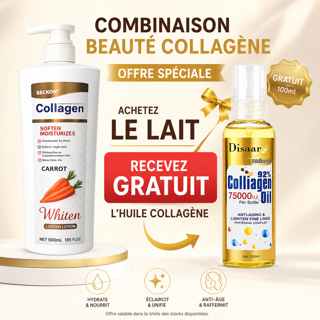 Lait Collagène Hydratant , Réparateur et Eclaircissant.